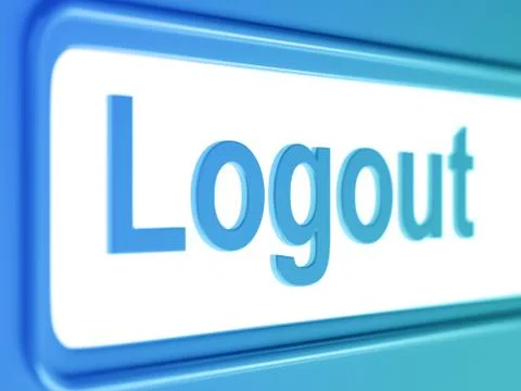 Logout internet blue icon. Stock Illustration