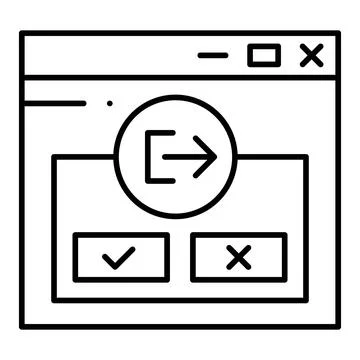 Logout Line Icon Stock Illustration
