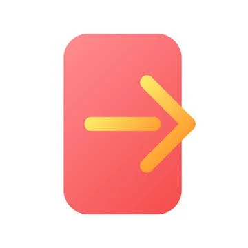 Logout pixel perfect flat gradient color ui icon Stock Illustration