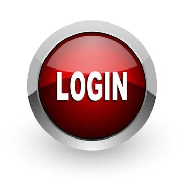 Logout red circle web glossy icon. Stock-Illustration
