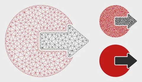 Logout Vector Mesh 2D Model and Triangle Mosaic Icon Illustrazione stock