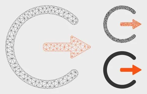 Logout Vector Mesh Network Model and Triangle Mosaic Icon Stock Illustration