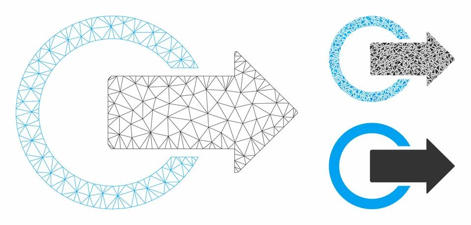 Logout Vector Mesh Network Model and Triangle Mosaic Icon Stock Illustration