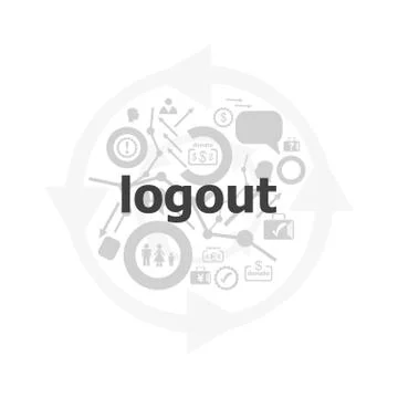 Logout word on digital touch screen. information concept . Icon and button se Stock Illustration