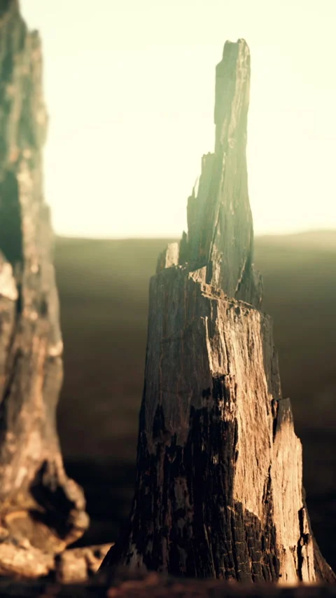 Logs and trunks after the forest fire Stock Footage 273790197