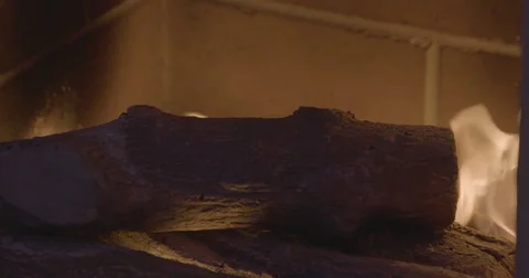 Logs burning in fireplace at home 스톡 동영상 83304667