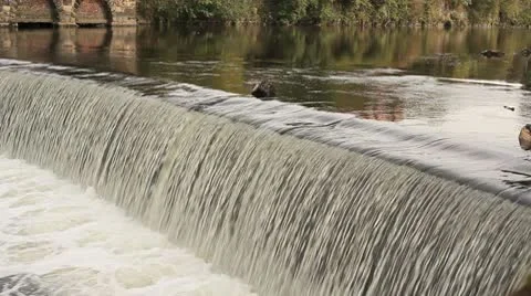 Logs Falling Over Wier Stock Footage 10685925