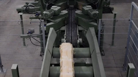 Logs going through saw machine Vidéo 89435234