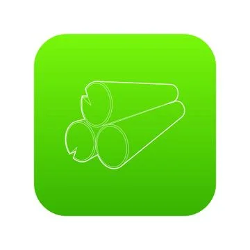 Logs icon green vector Stock Illustration