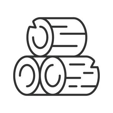 Logs stack icon in line design. Logs, timber, wood, forestry, lumber, stack Stock Illustration