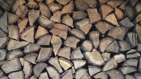 Logs stack texture, log background. Wood, chopped firewood Video stock 335841886