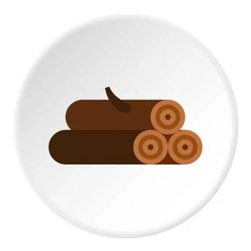 Logs of trees icon circle Stock Illustration