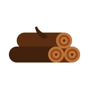 Logs of trees icon, flat style 스톡 일러스트