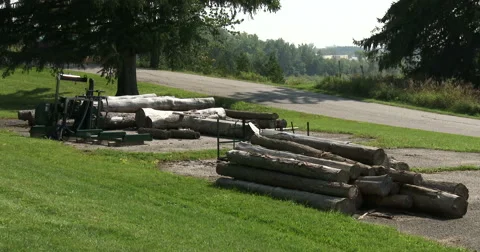 Logs of wood stacked Stock Footage 41659996