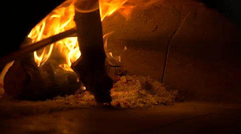 Logs in a woodfire oven Stock Footage 64228206
