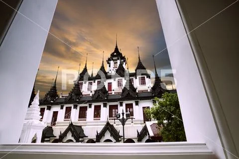 Loha prasat wat ratchanadda important traveling destination in bangkok thaila Stock Photos