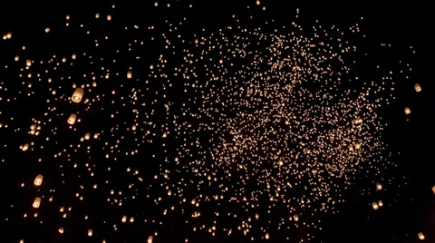 Loi Krathong Lanterns Vídeo Stock 34092756