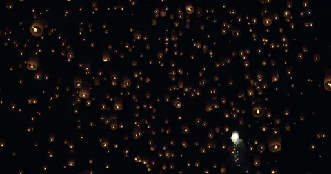 Loi Krathong Lanterns Vídeo Stock 34194885