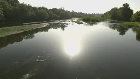 Loire River Aerial Drone Stock Footage 253549171