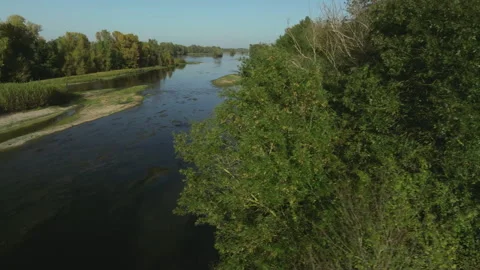 Loire River Aerial Drone Stock Footage 253550691