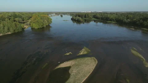 Loire River Aerial Drone Stock Footage 253553696