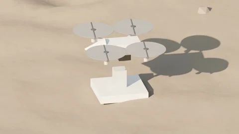 Loitering attack drone hovering launch pad loop Stock Footage 340486078
