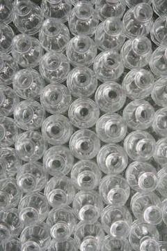 Loking Down on Empty Bottles Foto stock