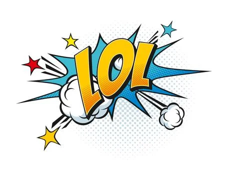 Lol comic pop art effect speech bubble with clouds Stock Illustration
