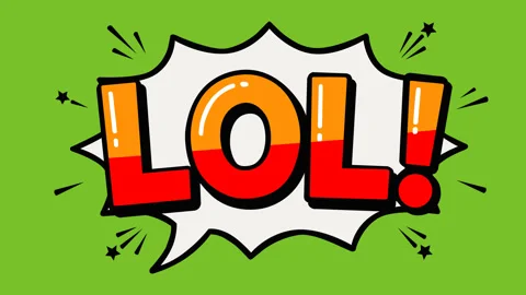 LOL Comic Speech Bubble Animation on Green Screen Background for Meme and Fu Stock Footage 341317299