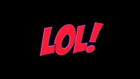 LOL Comic Text and Speech Balloon Animation, with Alpha Matte, Loop Stock Footage 130170995