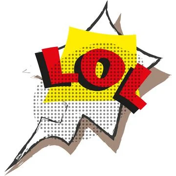 Lol speech bubble comic text cartoon vector Illustrazione stock
