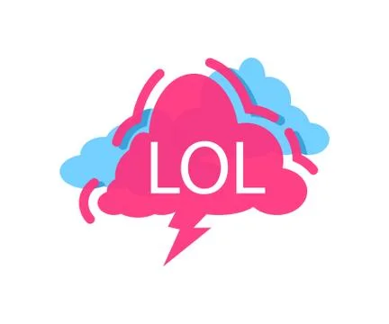 Lol speech bubble with expression text Stock Illustration