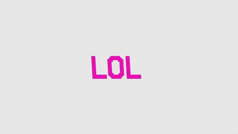 Lol - Spinning Retro Pixel Style Title On Alpha Loop Stock Footage 309282663