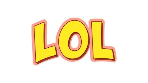 LOL text simple bubblegum yellow Stock Illustration