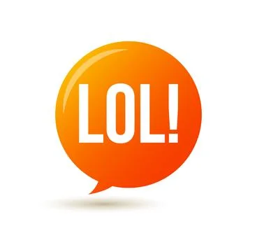 Lol text speech label icon. Pop vector tag comic background design Stock Illustration