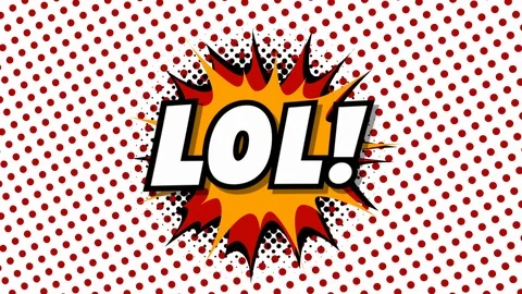 Lol - word in speech balloon in comic style animation Stock Footage 88283544