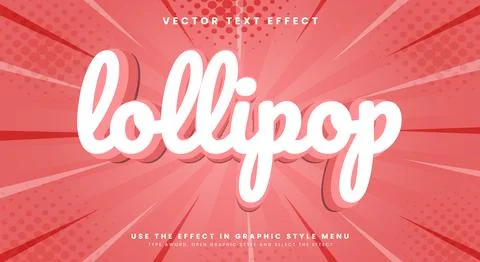 Lollipop 3D Colorful editable text effect Template イラスト素材