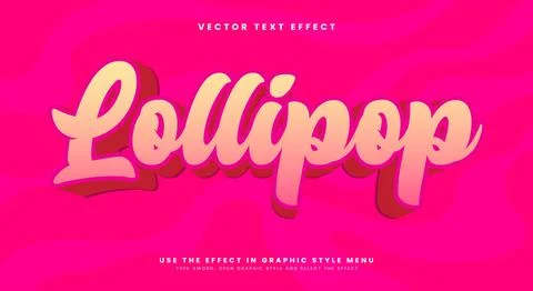 Lollipop 3d editable text effect Template Stock Illustration
