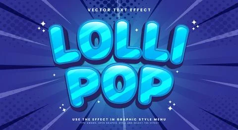 Lollipop 3d editable text effect Template Stock Illustration