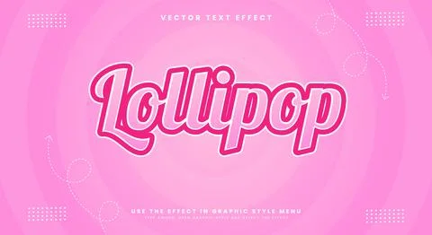 Lollipop 3D Modern Style editable text effect Template Stock Illustration