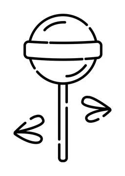 Lollipop and two lips Stock Illustration