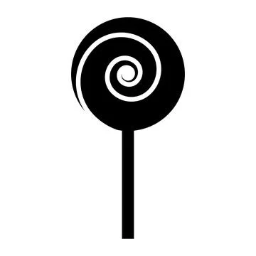 Lollipop black vector icon on white background Stock Illustration
