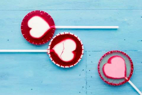 Lollipop on blue Stock Photos