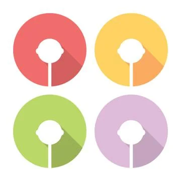 Lollipop Candy Flat Icons Set Stock Illustration