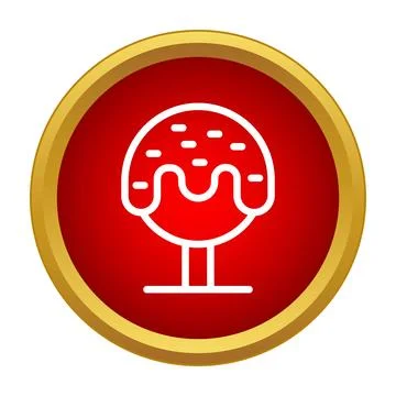 Lollipop candy icon on red circle button Stock Illustration