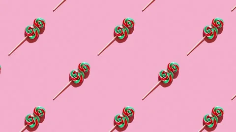 Lollipop candy pattern Stock Footage 152310378