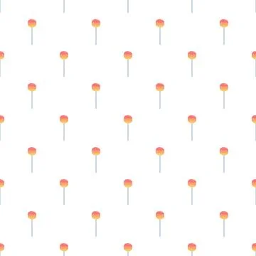 Lollipop candy repeating pattern on white background Stock Illustration