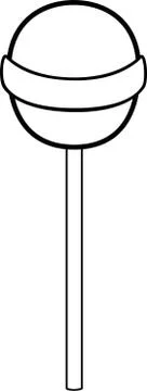 Lollipop, candy, sweets - vector linear picture for coloring. Outline. Illustrazione stock