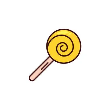 Lollipop flat on white background Stock Illustration