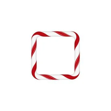 Lollipop frame. Vector design of square frame with red and white stripes. 库存插图